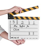 Dry Erase Acryl Director Film Clapboard Film TV Aktion Szene Clapper Board Slate mit gelb / schwarz Stick, weiss schneiden