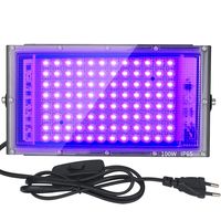 100W LED UV Schwarzlicht Strahler, Schwarzlichtlampe, IP65 Wasserdicht, 395-400nm Partylicht, Partyzubehör, Bühnenbeleuchtung