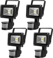 Greenmigo 4X 10W LED Fluter Flutlicht mit Bewegungsmelder Warmweiß Aluminium IP65 Außenstrahler Wasserdicht Strahler Scheinwerfe