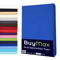 Jersey Topper Spannbettlaken Spannbetttuch 100% Baumwolle  Bettlaken, 160x200 cm, Dunkelblau