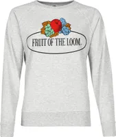 Fruit of the Loom Fruit of the Loom leichtes Damen Sweatshirt mit großem Vintage-Logo, Farbe:graumeliert, Größe:S