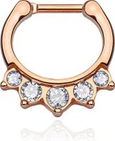 Nasenpiercing Septum Ring Nasenring Piercing Nase Zirkonia Chirurgenstahl Autiga rosègold-klar