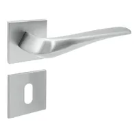 DOMINO Türgriff Drückergarnitur BB - Buntbart Set | Türklinke für Zimmertür, Bürotür, Kellertür & Innentür | Aluminium | Chrom Farbe | ADEL-QR CHROM |