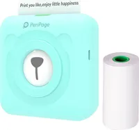 PeriPage Mini Pocket All-in-One Thermal Printer Wireless BT Image Photo Label Memo Receipt Paper Printer AR Photo Function with USB Cable Support for Android iOS Smartphone Windows