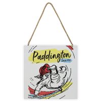 Paddington Bear - Tafel "Since 1958", aus Holz PM3713 (20 cm x 2,7 cm x 20 cm) (Weiß/Schwarz/Gelb)