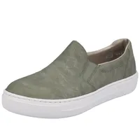 Rieker Damen Slipper Halbschuh Kontrastsohle L9851, Größe:41 EU, Farbe:Grün
