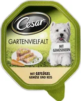 Cesar Schale 14x150g | Gartenvielfalt mit Geflügel & Gemüse & Reis