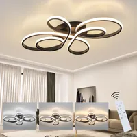 ZMH LED Deckenleuchte Schwarz Deckenlampe Dimmbar mit Fernbedienung 90W 100CM Moderne Kreative Lampe für Wohnzimmer Schlafzimmer Esszimmer Büro Küche