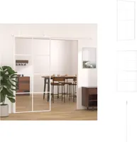 vidaXL Drzwi przesuwne ESG szkło i aluminium 102,5x205 cm Biały - Drzwi wejściowe
