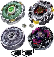 Kreisel Paket 4D DEFENSE 4 Stk.. + 2 Abschussvorrichtungen + 2 Metallspitzen: BB106 Fang Leone, BB114 Variares, BB104 Basalt Horogium, BB80 Gravity Perseus
