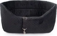 BOUTIQUE ZOO Hunde Autositz Universal Waschbar Abriebfest, Autositz Hund für Vordersitz, Beifahrersitz, Rückbank, Hundebett Hundetasche, M: 51 cm x 40 cm, Schwarz - WildKunstleder