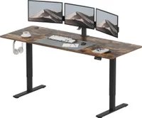 SANODESK Elektrischer Höhenverstellbarer Schreibtisch 200 x 80 cm, Ergonomischer Tischplatte, Steh-Sitz Tisch Computertisch, einfache Montage (braun)