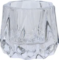 Teelichthalter Glas 5,5cm mit Rillen Klar Transparent