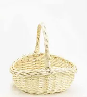 Weidenkorb Dekokorb Henkelkorb helle Weide 27x27x25cm