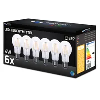 MasterLED E27 A60 Filament LED - 4W 470lm - Leuchtmittel - 2700K Warmweiß – 6er Set