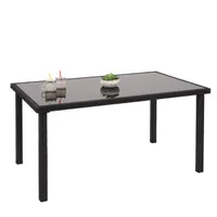 Poly-Rattan Tisch HWC-G19, Gartentisch Balkontisch, 120x75cm  schwarz