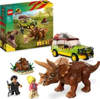 LEGO 76959 Jurassic Park Triceratops-Forschung, Dinosaurier Spielzeug mit Figur und Auto zum Sammeln zum 30. Jubiläum