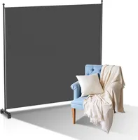 Jopassy Paravent auf Rollen 1 teilig Anthrazit 187x181 cm Outdoor Raumteiler Garten Spanische Wand Trennwand Raumtrenner