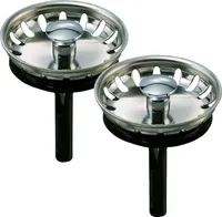2er Set Edelstahl-Siebkörbchen für Teka Spüle mit 1 1/2 Zoll ohne Excenter Schmutzsieb Siebkorb - Durchmesser 54 mm