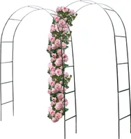 2'er Set Rosenbögen 240x140x36cm Metall Pergola Rankhilfe Rankgitter