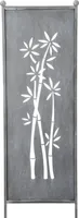 Stele Metall grau Sichtschutz "Bambus" H116cmxB32cm Windschutz Dekowand Deko / 37788