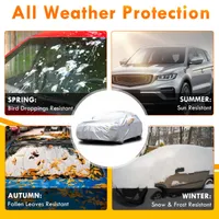 Autoabdeckung wasserdicht und staubdicht, Allwetter-Autoschutzabdeckung,  Sonnenschutz und Wärmedämmung Vier Jahreszeiten Universal Silber