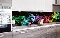 Küchenrückwand Folie selbstklebend SCHWARZER RAUCH 260 x 60 cm - Klebefolie - Dekofolie - Spritzschutz für Küche -