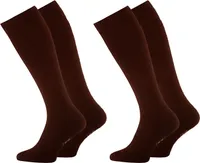 2 Paar braun Herren Damen Reisekniestrümpfe mit Stützfunktion , Gr. 35-38