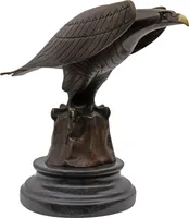 Bronzeskulptur Adler Bronze Figur Statue Bronzefigur Skulptur im Antik-Stil 21cm