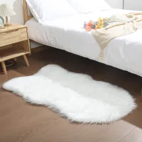 120-130 cm Kunstfell Schaffell Lammfell Teppich Naturweiß Kunstfell Fellteppich Sofa Matte Schlafzimmer Matte
