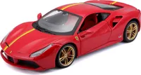 Bburago 18-26563 - Modellauto - Ferrari F488 GTB (rot, Maßstab 1:24)