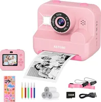 Kamera Kinder sofortdruck,Sofortbildkamera Selfie kinderkamera 2.4-Zoll 1080P HD Video