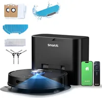 SmartAI S8 Plus Staubsauger Roboter mit Wischfunktion, WiFi APP Steuerun 5000Pa Saugroboter mit Lasernavigation, Selbstentleerend Absaugstation 4L,