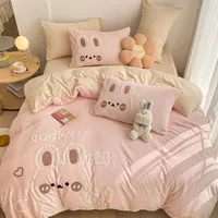 360Home Dreiteiliges Herbst/Winter-Set mit verdicktem Bezug aus Korallenvlies 200*230cm