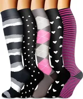 ALSTER HERZ® 3 Paare Damen & Herren Kompressionsstrümpfe Bunt A0521, 35-39 S/M