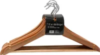 Kleiderbügel aus Holz natur 7 Stück Gaderobe Bügel mit Steg