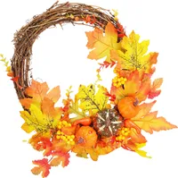 Türkranz,Künstlicher Kranz,Herbstkranz,Weihnachtskranz,Ahornblattkranz,Heimdekoration