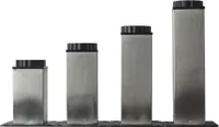 HOOZ 4er Set Möbelfuß Edelstahl 12cm - höhenverstellbar