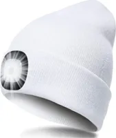 LED Mütze mit Licht,Beleuchtete Mütze Aufladbar USB für Männer und Frauen,Einstellbare Helligkeit Stirnlampe Winter Beanie Mütze mit Licht,Uni Winter