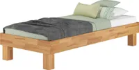 Holzbett breites Einzelbett 100x200 Buche Bettrahmen Futonbett mit wählbarem Zubehör  V-60.87-10ohne Zubehör