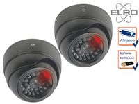2er Set Dome Kamera Attrappe LED Blitzlicht - Fake Dummy Überwachungskamera