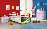 ACMA I Jugendbett Kinderbett Junior-Bett Komplett-Set mit Matratze Lattenrost Weiß 37  Fußballer 2 180x80