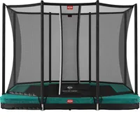 BERG Trampolin InGround rechteckig 280 x 190 cm grün mit Sicherheitsnetz Comfort Ultim Favorit