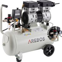 AREBOS Flüsterkompressor 800W, Druckluft Kompressor 24 Liter, Ölfrei, Druckluftkompressor 8 bar, Luftkompressor 24l