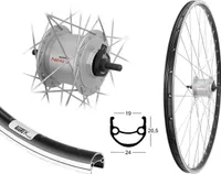 Aggro-X Vorderrad 28 Zoll Laufrad Hohlkammerfelge schwarz Shimano Nexus Nabendynamo 3 Watt silber