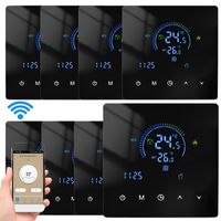 8X WiFi-Thermostat, Digital LCD Raumthermostat , 3A Warmwasserbereitung Thermostat Wandthermostat Unterputz Fußbodenheizung Innenthermometer,programmierbare App-Fernbedienung