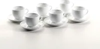 Mäser 924228 COLOMBIA Cappuccinotasse mit Unterteller, weiß, 12-teilig (1 Set)