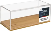 HMF 46872 Acryl Vitrine mit Holzsockel für Modellautos, 27 x 12 x 11 cm
