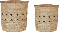 BELIANI Set aus 2 Körben aus natürlichem Jutegewebe 35/37 cm zur Aufbewahrung im rustikalen Boho-Stil
