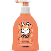 sanosan Shampoo Pfirsich für Kinder & Babys 200 ml - Haarshampoo mit Bio Olivenextrakt & Milchprotein - Haarpflege